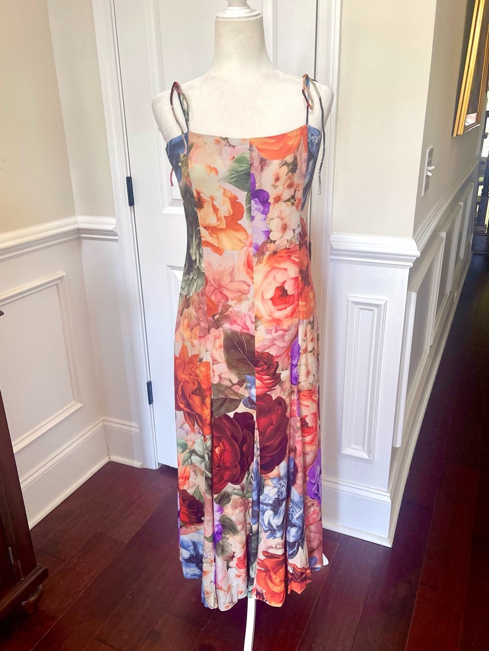 Alice & Olivia Jeannette Midi dress in colorful Storm Floral Lg NWT Sz 8